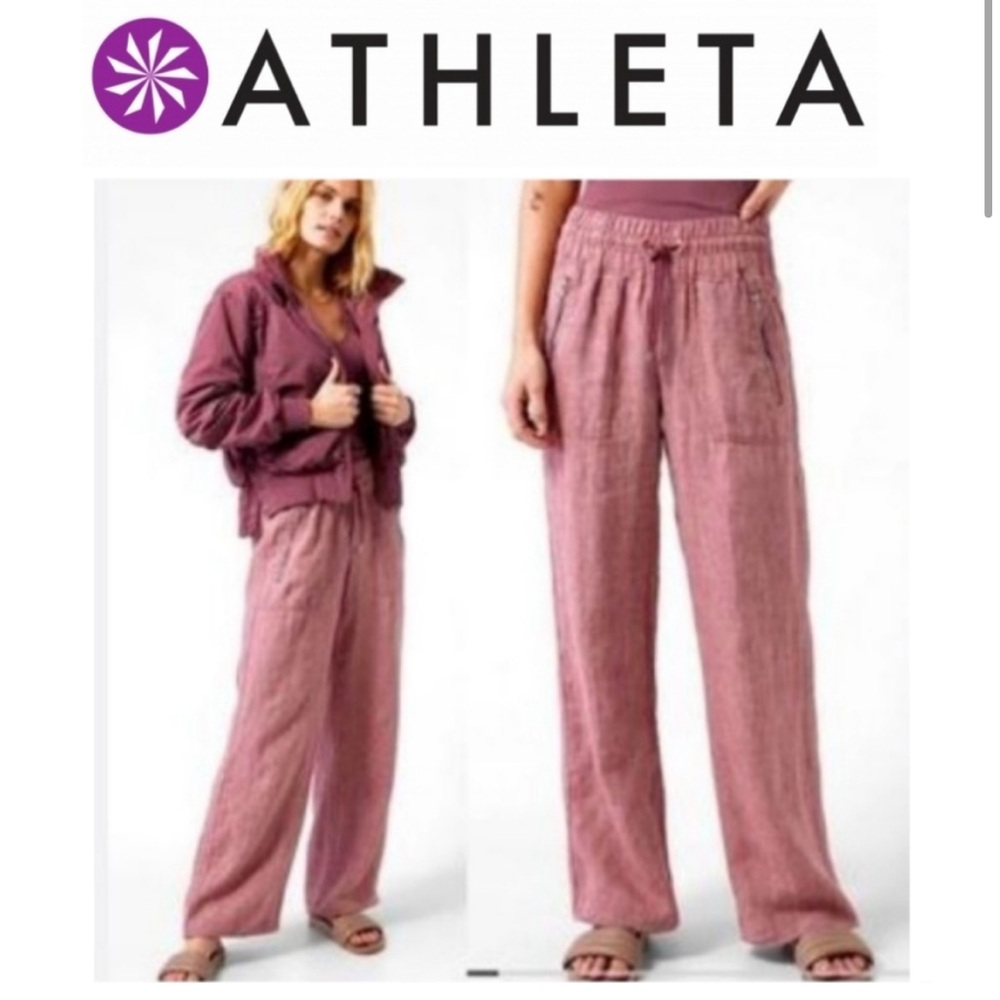 Athleta Cabo linen wide leg pants